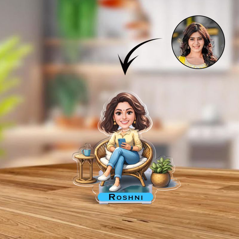 Personalized Bobblehead Caricature Gift for Woman, Boss Lady, Corporate Professional Birthday Gift for Sister Battery Powered Moving Head for Home & Office Tabletop Decor